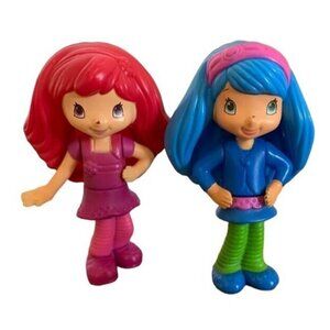 Strawberry Shortcake McDonald’s 2010 Mini Figures 3” Set Red/Blue Hair Dolls